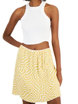 Jupe à carreaux pour femme, Jaune