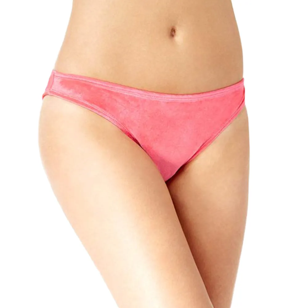 Culotte de bikini hipster en velours côtelé pour femmes, Rose