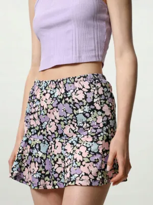 Jupe imprimée florale pour femme, Multicolore