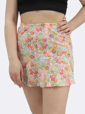 Jupe imprimée florale pour femme, multicolore