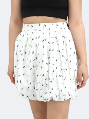 Jupe de sport imprimée florale pour femme, Blanc