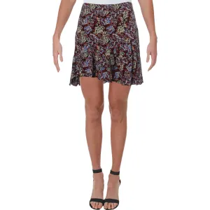 Jupe fleurie à volants pour femme, multi-couleurs