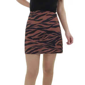 Jupe en léopard pour femme, marron