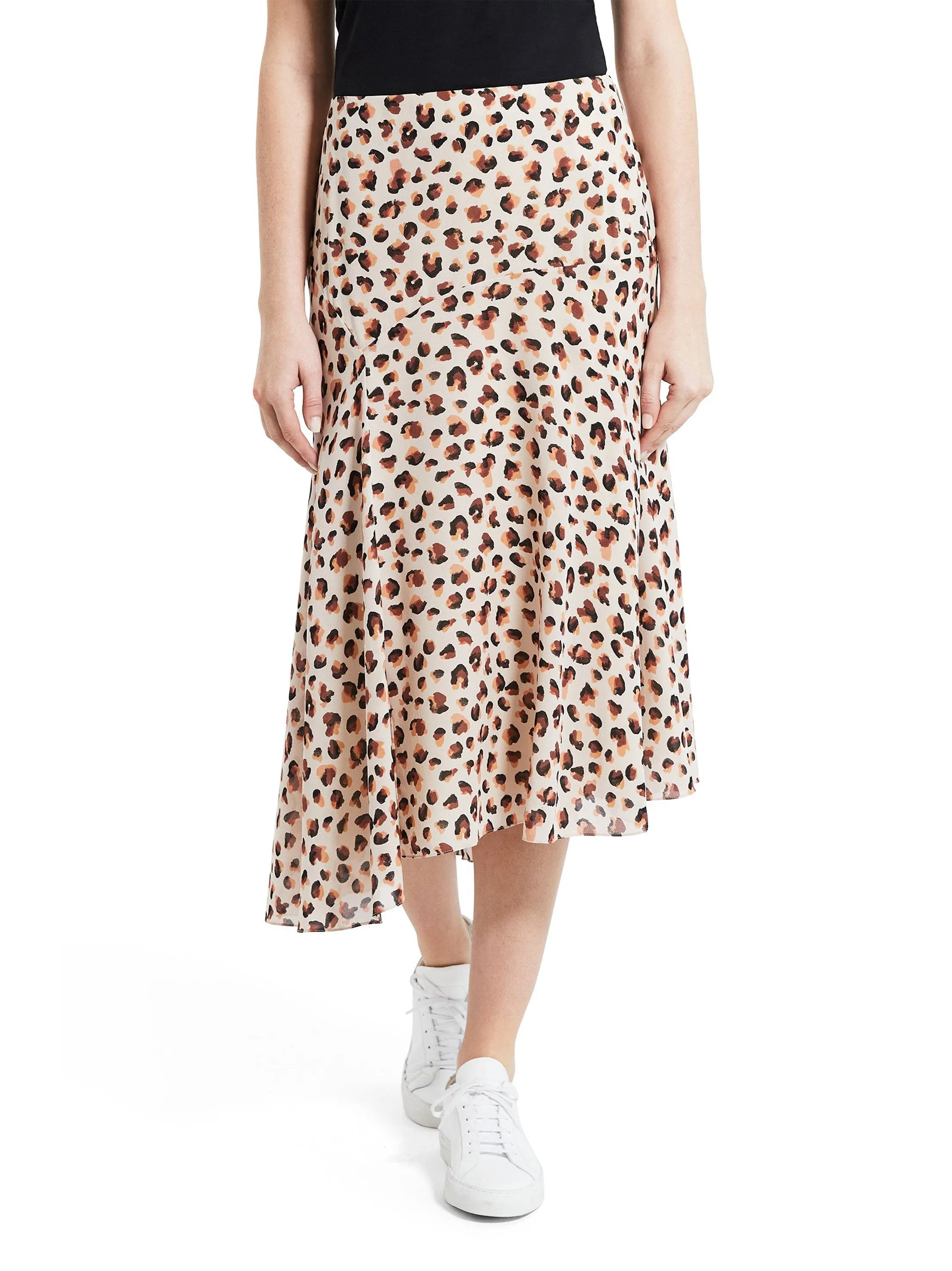 Jupe longue imprimée léopard pour femme, Multi