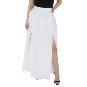 Jupe Longue Femme Fendue, Blanc