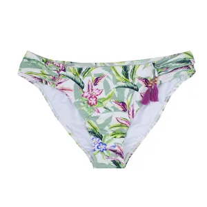 Slip de bikini plissé paume pour femme, Multi