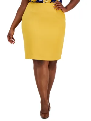 Jupe Classique Unie Femme, Jaune