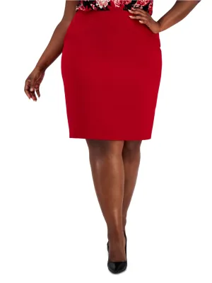 Jupe crayon unie pour femme, Rouge