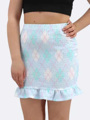 Jupe imprimée pour femme, Bleue