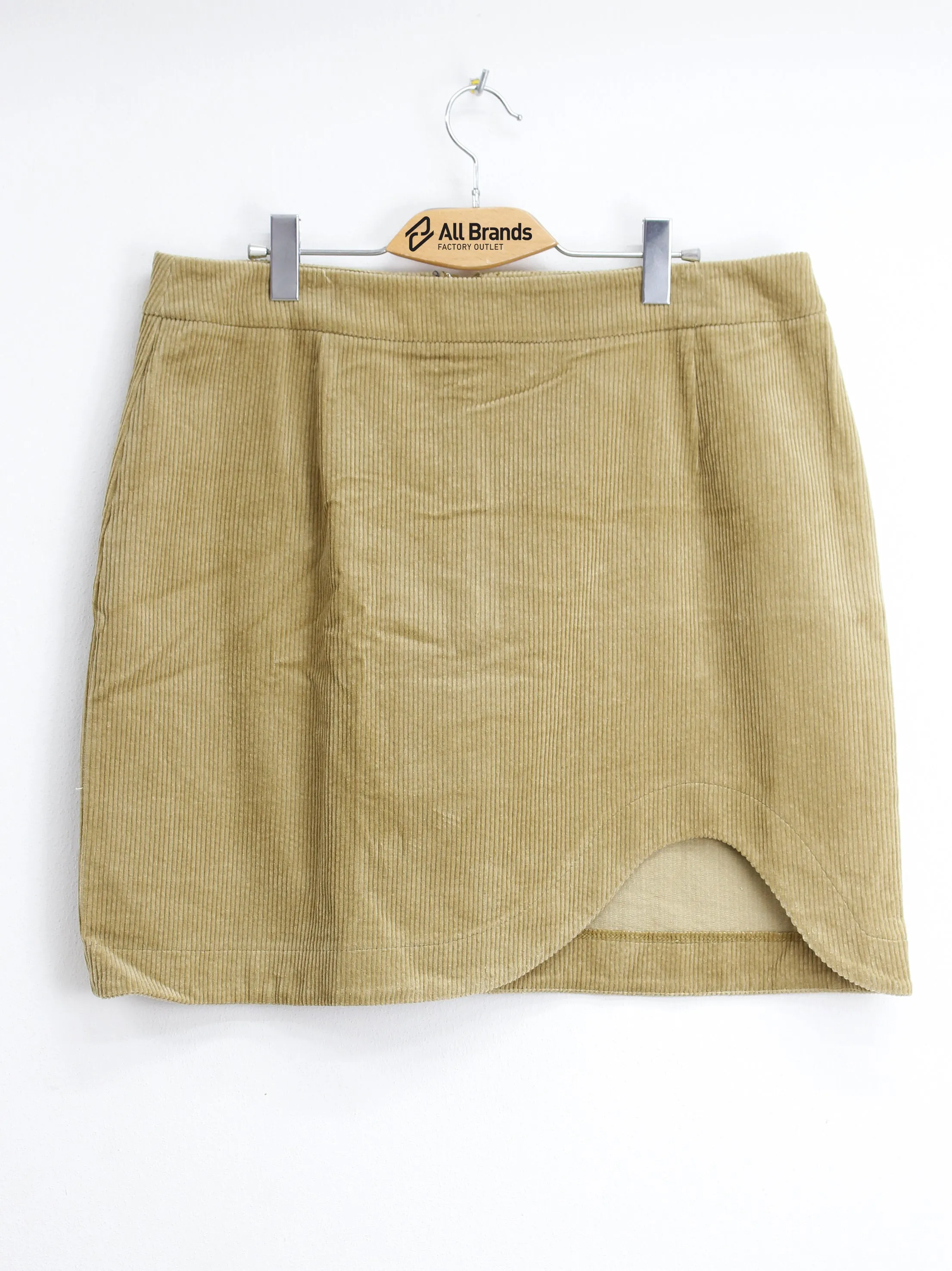 Jupe en velours côtelé pour femme, Jaune