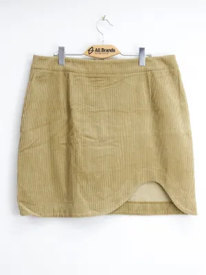 Jupe en velours côtelé pour femme, Jaune