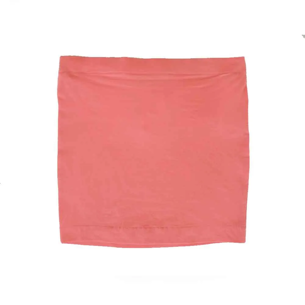 Mini-jupe unie extensible pour femme, Corail