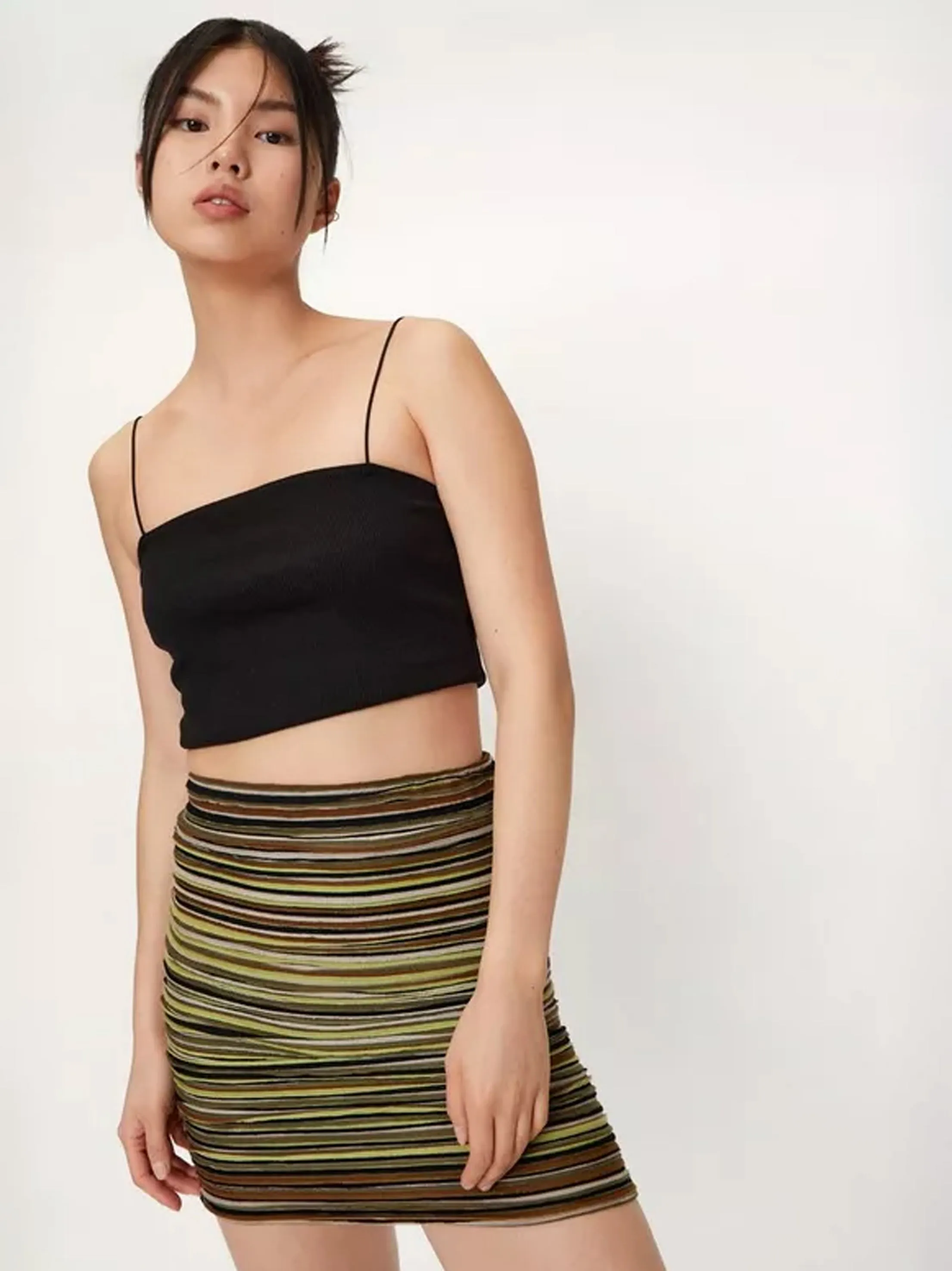 Jupe Femme Rayée Space Dye, Multi