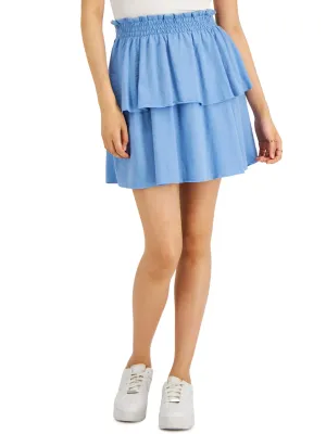 Jupe à Volants pour Femme, Bleu Clair