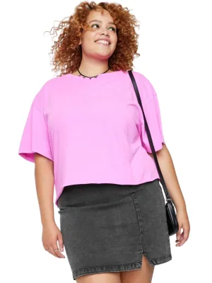 Jupe en denim lavé pour femme, gris foncé
